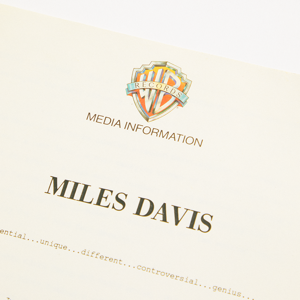 Miles Davis - Vintage 90s Promo Press Kit & Photo