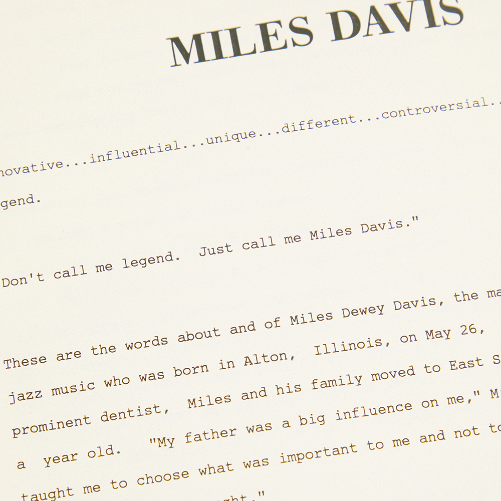 Miles Davis - Vintage 90s Promo Press Kit & Photo