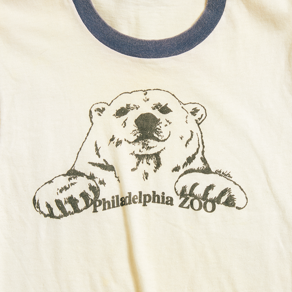 Philadelphia Zoo 70s Polar Bear Ringer T-Shirt (X-Small)