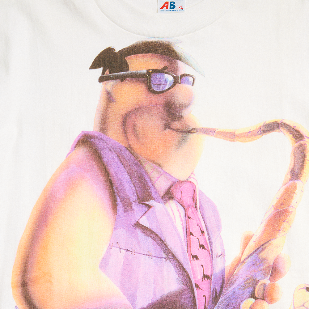 Fred Flintstone - 90s Vintage Saxophone T-Shirt (X-Large)